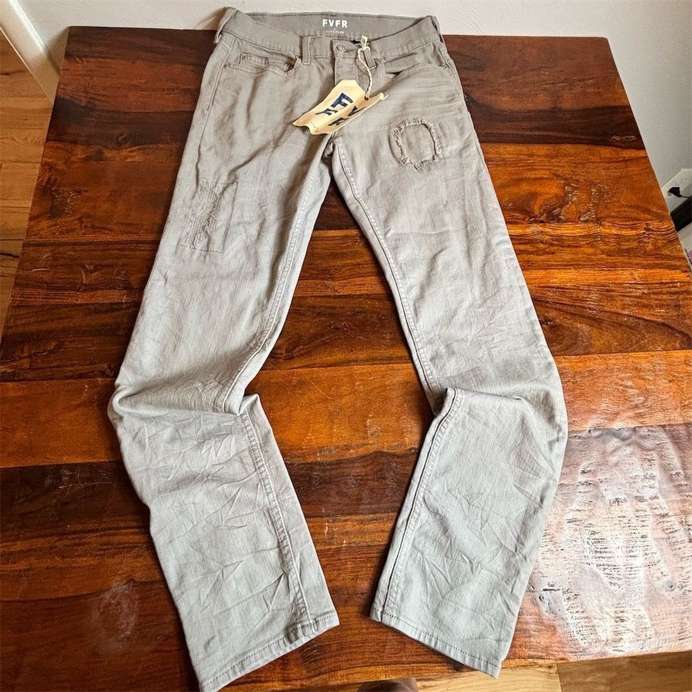 Five Four Men's Slim Fit‎ Gray Jeans Size 30x32 Distressed Denim